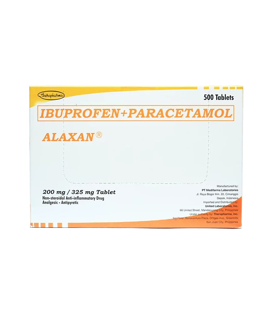 ALAXAN Ibuprofen / Paracetamol 200mg / 325mg Tablet 1's price in the